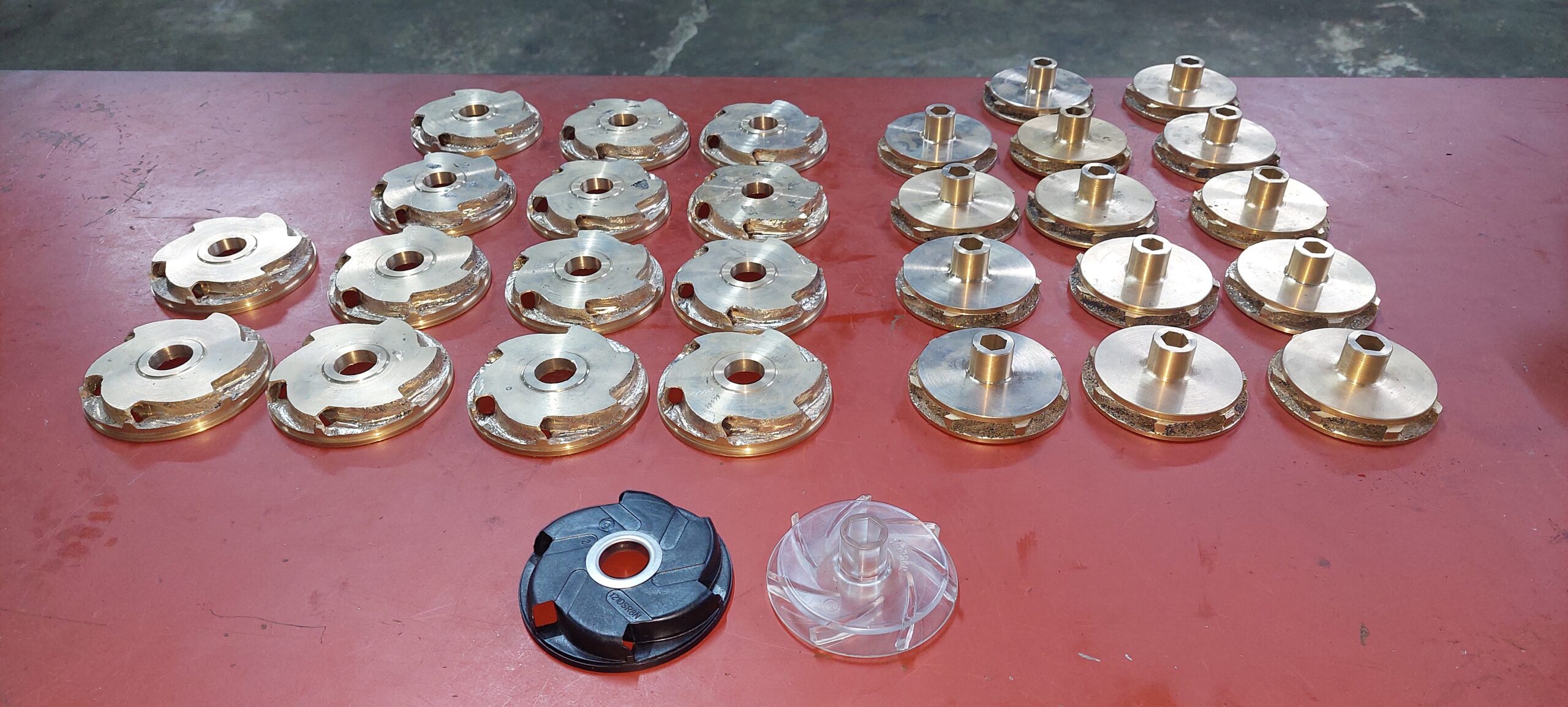 Componentes circulares mecanizados para uso industrial