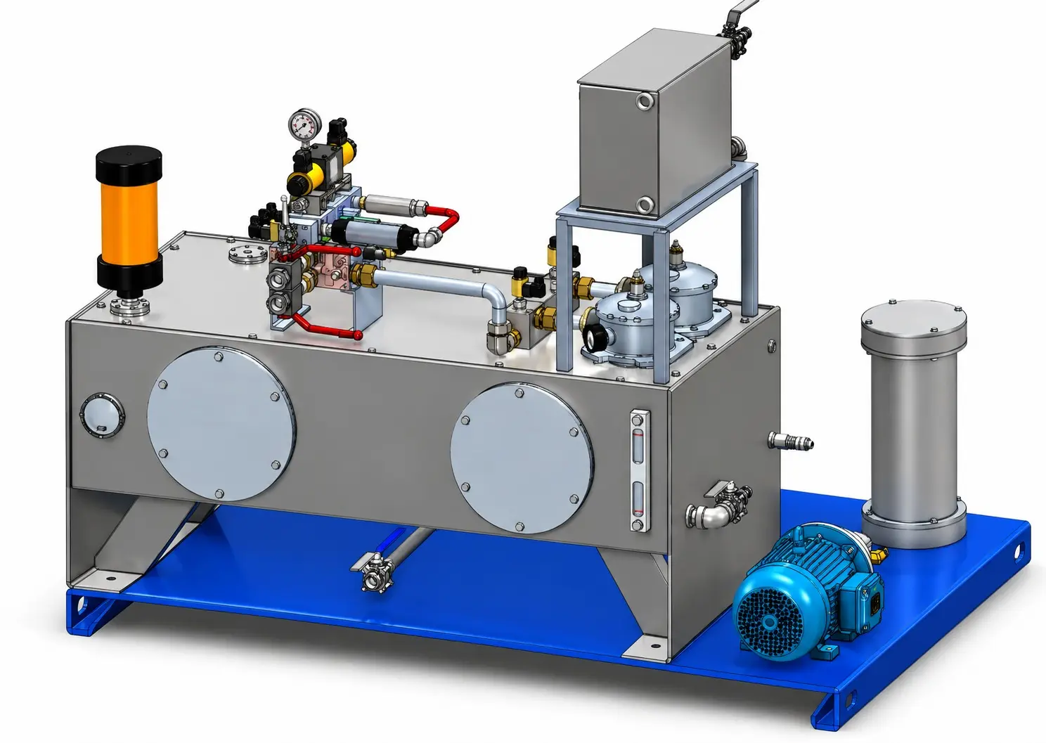 Unidad oleohidráulica industrial fabricada para maquinaria y procesos