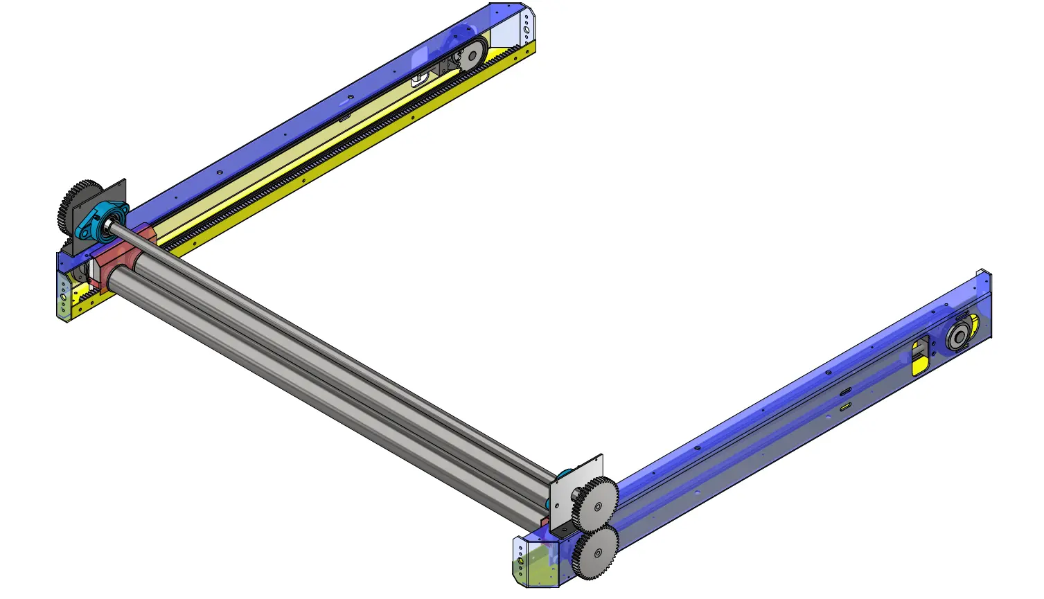 Diseño de sistema lineal de transporte o guiado para equipo industrial