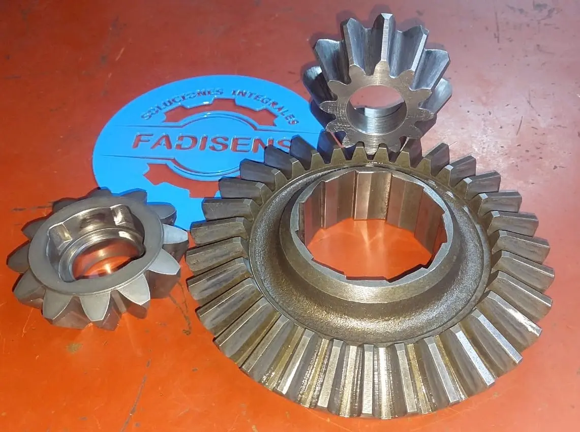Conjunto de engranajes cónicos rectos para maquinaria industrial