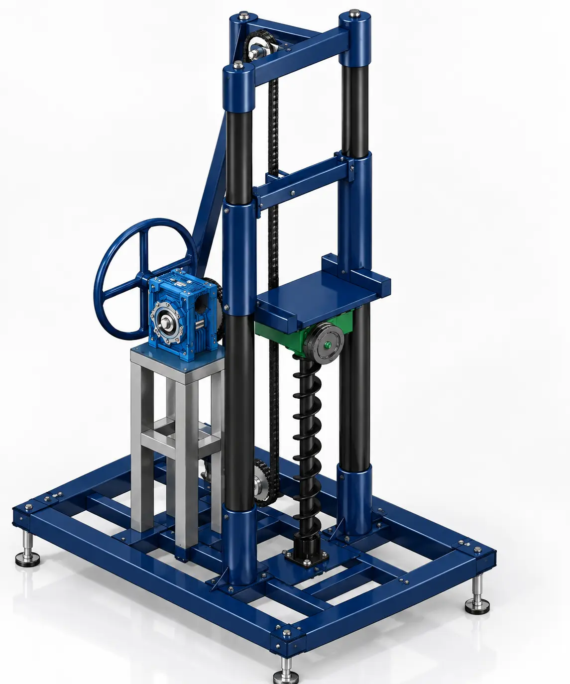 Fabricación de equipo elevador industrial con sistema mecánico vertical